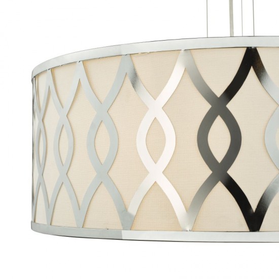 79725-003 Ivory & Chrome 4 Light Pendant with White Diffuser