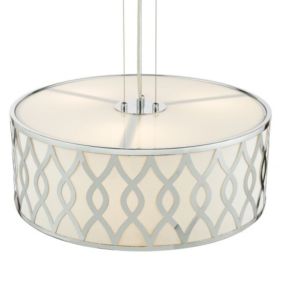 79725-003 Ivory & Chrome 4 Light Pendant with White Diffuser