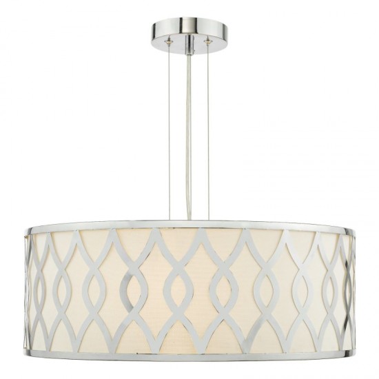 79725-003 Ivory & Chrome 4 Light Pendant with White Diffuser