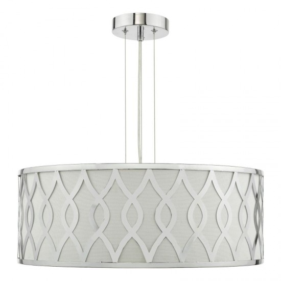 79725-003 Ivory & Chrome 4 Light Pendant with White Diffuser