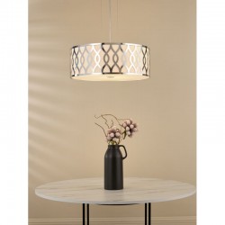 79725-003 Ivory & Chrome 4 Light Pendant with White Diffuser
