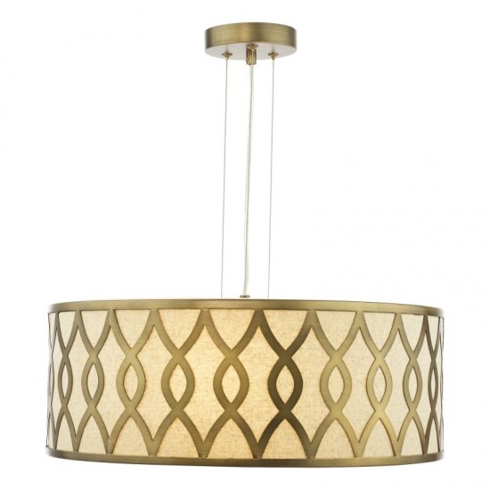 79726-003 Taupe & Bronze 4 Light Pendant with White Diffuser