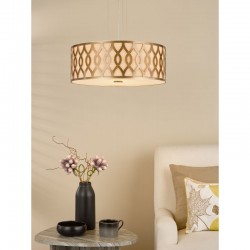 79726-003 Taupe & Bronze 4 Light Pendant with White Diffuser