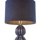 74816-003 Blue Ceramic Table Lamp with Blue Velvet Shade