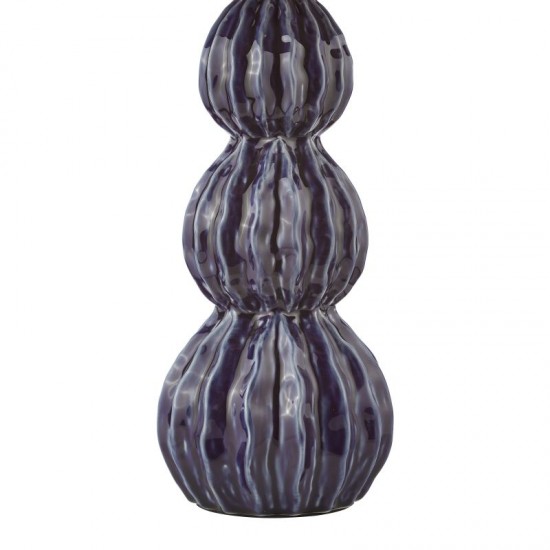 74816-003 Blue Ceramic Table Lamp with Blue Velvet Shade