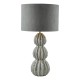 74819-003 Grey Ceramic Table Lamp with Grey Velvet Shade