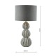 74819-003 Grey Ceramic Table Lamp with Grey Velvet Shade