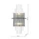 73196-003 Satin Black Wall Lamp with Clear Glass Rods