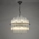 73197-003 Satin Black Gold 13 Light Pendant with Clear Glass Rods