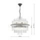 73197-003 Satin Black Gold 13 Light Pendant with Clear Glass Rods