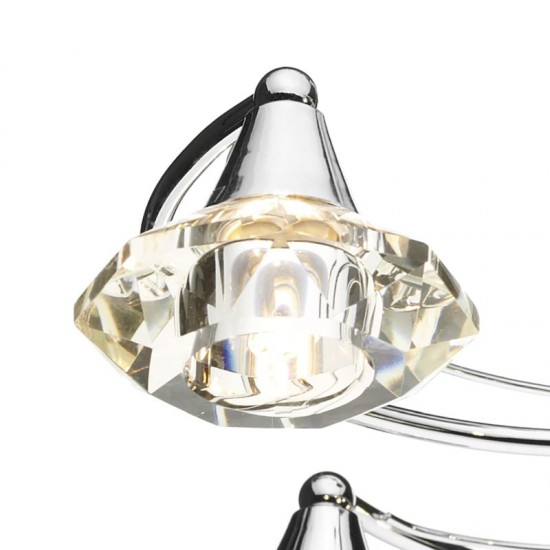 5488-003 Polish Chrome 6 Light Centre Fitting with Crystal Glasses