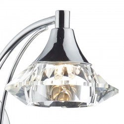 33467-005 Polish Chrome Wall Lamp with Crystal Glass