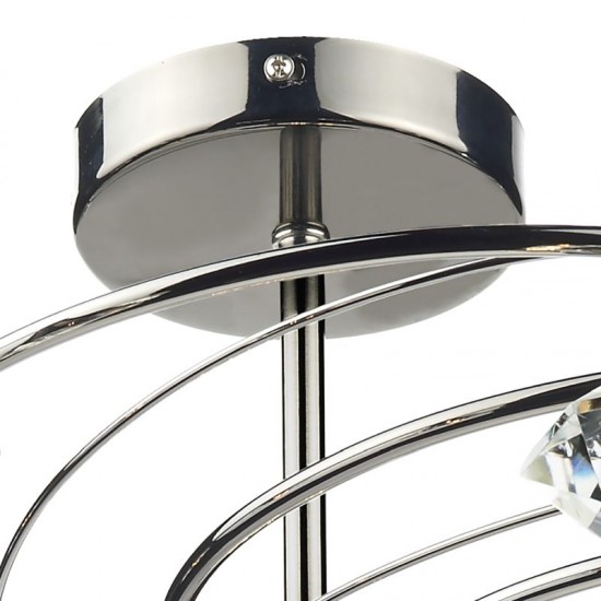 5502-003 Black Chrome 10 Light Centre Fitting with Crystal Glasses