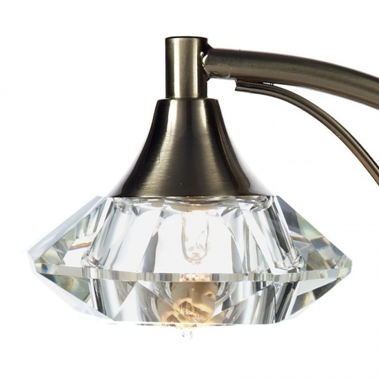 5504-003 Satin Chrome Table Lamp with Crystal Glass