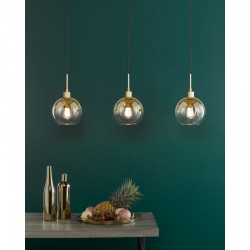 73198-003 Gold 3 Light over Island Fitting with Gold Mirrored Ombre Glasses