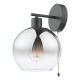 73199-003 Black Wall Lamp with Smoked Mirrored Ombre Glass