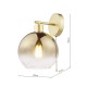 73200-003 Gold Wall Lamp with Gold Mirrored Ombre Glass