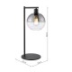 74823-003 Black Table Lamp with Smoked Mirrored Ombre Glass