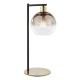 74824-003 Black & Gold Table Lamp with Gold Mirrored Ombre Glass