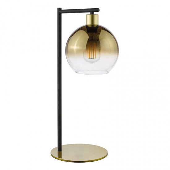 74824-003 Black & Gold Table Lamp with Gold Mirrored Ombre Glass