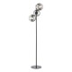 73201-003 Black 3 Light Floor Lamp with Smoked Mirrored Ombre Glasses