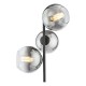 73201-003 Black 3 Light Floor Lamp with Smoked Mirrored Ombre Glasses