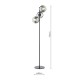 73201-003 Black 3 Light Floor Lamp with Smoked Mirrored Ombre Glasses