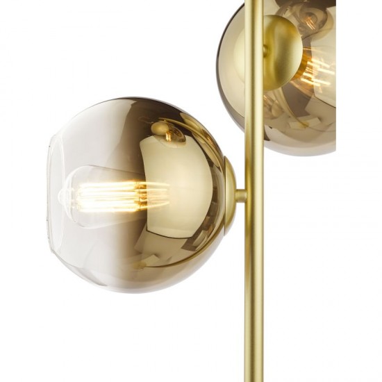 73202-003 Gold 3 Light Floor Lamp with Gold Mirrored Ombre Glasses