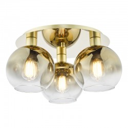 73203-003 Gold 3 Light Semi Flush with Gold Mirrored Ombre Glasses 73203-003 Gold 3 Light Semi Flush with Gold Mirrored Ombre Glasses