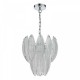 64945-003 Chrome 6 Light Pendant with Textured Glass