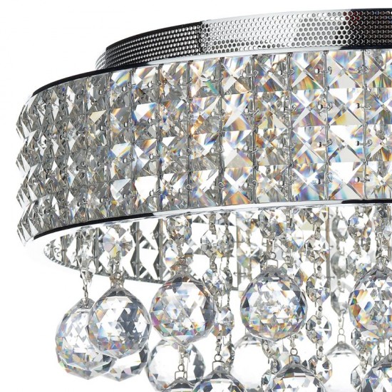 5547-003 Chrome 5 Light Ceiling Lamp with Crystal