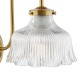 74839-003 Natural Brass Wall Lamp with Ribbed Glass