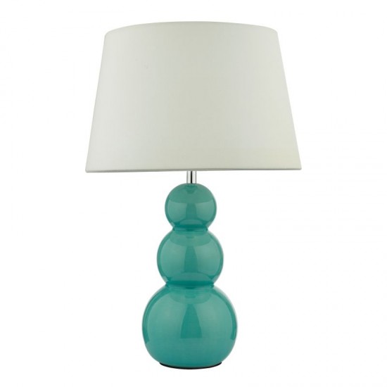 67792-003 Blue Ceramic Table Lamp with White Shade