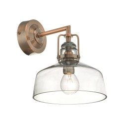 61763-004 Antique Copper Wall Lamp with Smoky Glass  61763-004 Antique Copper Wall Lamp with Smoky Glass