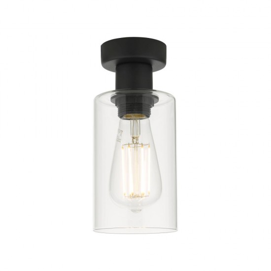 61764-004 Black Ceiling Lamp with Clear Glass