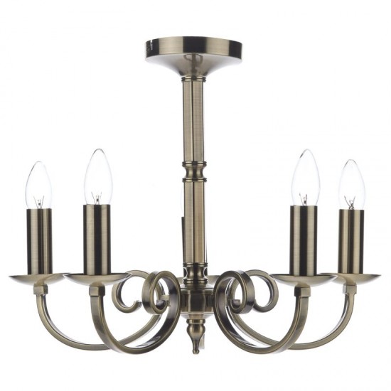 5661-003 Antique Brass 5 Light Centre Fitting