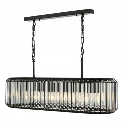 79731-003 Satin Black 5 Light over Island Fitting with Crystal