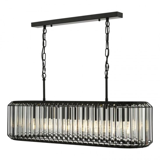 79731-003 Satin Black 5 Light over Island Fitting with Crystal