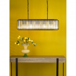 79731-003 Satin Black 5 Light over Island Fitting with Crystal