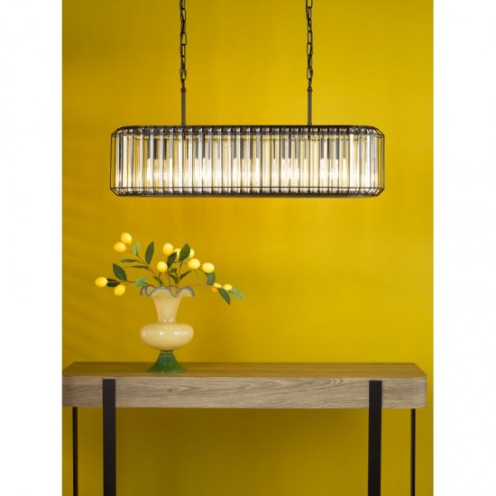 79731-003 Satin Black 5 Light over Island Fitting with Crystal