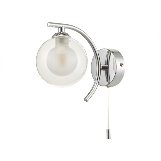 61767-004 Chrome Wall Lamp with Double Glass