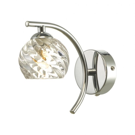 61768-004 Chrome Wall Lamp with Twisted Glass