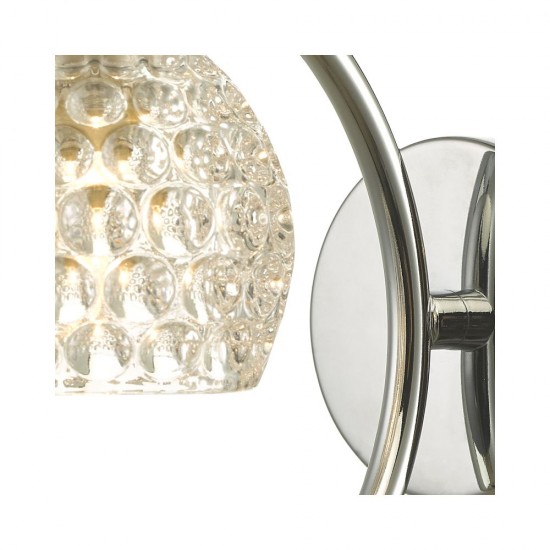 61769-004 Chrome Wall Lamp with Dimpled Glass