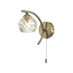 61771-004 Antique Brass Wall Lamp with Twisted Glass