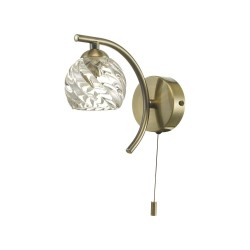 61771-004 Antique Brass Wall Lamp with Twisted Glass 61771-004 Antique Brass Wall Lamp with Twisted Glass