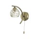 61771-004 Antique Brass Wall Lamp with Twisted Glass