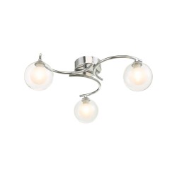 61773-004 Chrome 3 Light Semi Flush with  Double Glasses