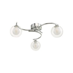 61773-004 Chrome 3 Light Semi Flush with  Double Glasses 61773-004 Chrome 3 Light Semi Flush with  Double Glasses