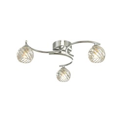 61774-004 Chrome 3 Light Semi Flush with Twisted Glasses