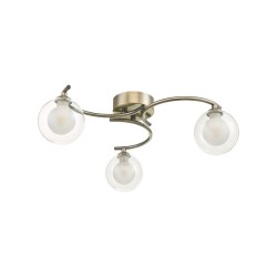 61776-004 Antique Brass 3 Light Semi Flush with Double Glasses 61776-004 Antique Brass 3 Light Semi Flush with Double Glasses